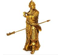 Sculpture Decor Copper Statue Pure copper, God of wealth, Dagao, Guan Gong, Buddha statue, ornament, Guan Er ye, god statue, handicraft, bronze Statue Decoration (Color : High47cm) good