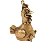 Sculpture Decor Figurine Statue Feng Shui Brass Miniature Keychain Pendant Little Hen Pendant Keychain Bag Jewelry Handmade