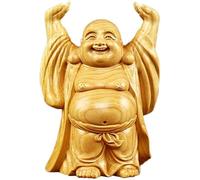 Sculpture Decoration Boxwood Laughing Buddha Statue Sculpturin Wisdom And Wealth Use As Feng Shui Showpiece Ornament