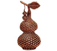 Sculpture Decoration Statue Ornaments Hand-Woven Wicker Gourd Decorative Tabletop Decorations Porch Living Room Bedroom Home Countertop Decor Desktop Crafts (Size : CH)