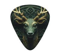 Sculpture deer headGuitar Picks, 12-Piece Pattern Set, Three Different Thicknesses for Acoustic Electric Guitar and Other Instruments
