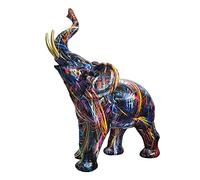 Sculpture Elephant Graffiti Painting Nordic Elephant Art Decoration Animal Resin C