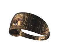 Sculpture Elephant Printed Elastic Sports Headband: Stretchy Sweatband for Running Gym Cycling Yoga Fitness Travel Unisex