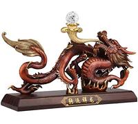 Sculpture Figurines Chinese Feng Shui Dragon Figurine Statue Made of Copper Home Office Table Top Decor Figurine Gift Collection for Luck & Success Desktop Decorations
