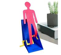 Sculpture - Mechanical Linkage Model, Hand Cranked Action Figure, 3D Printed Walking Man, Manual Rotation Physics Demonstration, Educational STEM Toy Category, Silk Gold Desktop Ornament