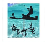 Sculpture Ornament,Metal Weathervane, Outdoor Roof Garden Yard Decor Weather Vane with Mounting Bracket Direction East South West North Wind Vane(C:D)-A