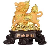 Sculpture Ornaments Chi Lin/Kylin Wealth Prosperity Statue Decoration Attract Wealth And Good Luck Blessing Gift