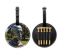 Sculpture Park Black Printed Golf tee Storage Bag - for Men only, Durable PU Material, Easy to Carry, Enhance The Golf Experience