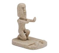 Sculpture Phone Holder, Resin Easter Island Smartphone Stand, Funny Tabletop Decoration for Watching Videos & Making Video Calls