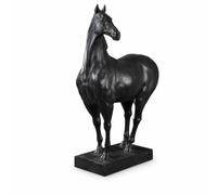 Sculpture Resin Statue Figurine Decor Ornament with Contoured Legs and Mane and Stable Support compact 17x9.5x28.5cm size suitable for living room, Black, Small 17 9.5 28.5cm