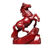 Sculpture Statue Hand Carved Wooden Blessing Keepsake Good Luck Success Meaning of the Wood Carving Horse Figurine Gift Office Living Room Desktop 2026 Chinese New Year