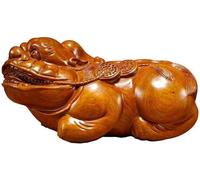 Sculpture Statues Chinese Feng Shui Wood Qilin/Chi Lin Kylin Statues Gift Business Figurine Attracting Good Luck And Wealth