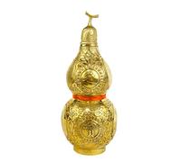 Sculpture Tabletop Brass Gourd Gossip Copper Gourd Ornament Traditional Chinese Gourd Figurine Attract Wealth and Prosperity Place It in Living Room to Bring You Luck,Three