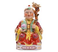 Sculpture Tabletop Buddha Statues Sitting Meditating Decoration, Ceramics Land Public Land God Statue Buddha Statue Ornaments Crafts Decorations,A