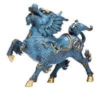Sculpture Tabletop Chinese Feng Shui Kirin Statue Decoration, Brass Painted Handmade Modern Sculpture, Decoration Accessories Mascot Decoration Tabletop Decor Ornaments Good Lucky Gifts,A ( Color : Ch