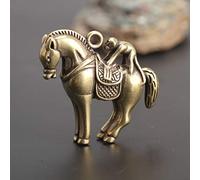 Sculpture Tabletop Copper Monkey Horse Statue Feng Shui Ornaments Bring Lucky Wealth Power Brass Decorations Car Key Chains Pendants
