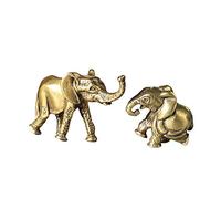 Sculpture Tabletop Copper Mother &Child Elephant Statue Sculpture Brass Animal Figurine Statuette Modern Lucky Feng Shui Decor Tea Ceremony Tea Pet Ornaments