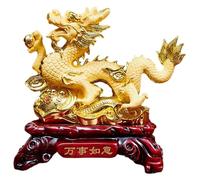 Sculpture Tabletop Feng Shui Dragon Statue Ornaments, Resin Crafts Statue Office Tabletop Decor Ornaments, Lucky Dragon Statue Wealth and cess Good Lucky Gifts,Natural