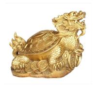 Sculpture Tabletop Feng Shui Dragon Tortoise Pure Copper Crafts, Lucky Gossip Dragon Turtle Statue Decoration, for Decor Or Give Away to Your Friends, Bring Wealth cess,Medium (Color : 2)
