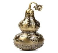Sculpture Tabletop Feng Shui Wu Lou/Hu Lu/Gourd Statue Decoration, Gossip Brass Good Luck Gourd Statue Decoration, of Prosperity Decoration Housewarming Gifts,Natural
