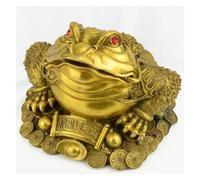 Sculpture Tabletop Money Toad Statue Decoration, Pure Copper Three-Legged Toad Ornaments, Lucky Money Three-Legged Seven-Star Gold Cicada Decorations, Ideal for Attracting Wealth,M