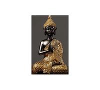 Sculpture Tabletop Resin Thai Buddha Statue Zen Buddha Statue Ornaments Indoor/Outdoor Meditating Buddha Statuary Decor(C)