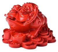 Sculpture Tabletop Wealth Money Frog Three Legged Wealth Frog or Money Toad Statue Car Decoration Wealth Frog for Cash Register Office Desk Opening Gift Decor (Size : M)