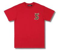 Scum Men's S Diablo Leopard Print T-Shirt in Red | Size: Medium Scum Red M