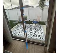 Scumlovy 2 in 1 Window Cleaner and Squeegee On Pole, Titanium Alloy Concatenation Rod Cleaning Kit for Hard to Reach High Rise, Lightweight & Professional Grass Wiper(29.5ft/6 Sections x 4.9ft)