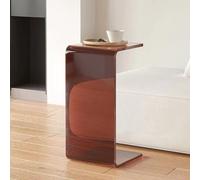 Scumlovy Acrylic Side Table, Clear End Small Coffee Table With Round Edges, C Shaped Sofa Bedside Table(C/30x30x55cm)