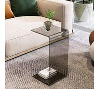Scumlovy Acrylic Side Table, Clear End Small Coffee Table With Round Edges, C Shaped Sofa Bedside Table(A/30x30x60cm)
