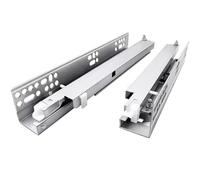 Scumlovy Drawer Slides, Wardrobe Three-Section Full-Extension Rails, Hidden Damping Bottom Rails, Silent Buffer Cabinet Rails, 1 Pair (2 Pieces), Smooth Pull-Out(40cm/15.7in)