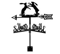 Scumlovy Exquisite Metal Weather Vane Ornament Weathervane Fox Pattern Decorative Garden Yard Wind Direction Indicator Weathercock for Sheds