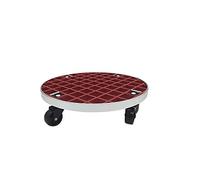 Scumlovy Heavy Duty Round GFRP Plant Pot Dolly with Wheels - Large Indoor/Outdoor Caddy for Easy Movement -Flower Stand on Red 40 cm