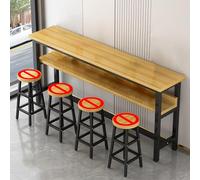 Scumlovy Industrial Rectangle Bar Table Bar Table Solid Wood Bar Table Long Table Against The Wall for Home for Narrow Space Living Room Kitchen Island Bar Table Sturdy Metal Frame No Stool