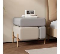 Scumlovy Light Luxury Nightstand, 3 Drawer Night Stand, Multi-Functional Bedside Table, Side Table, End Table for Bedroom, Living Room(Gray,17.7in)