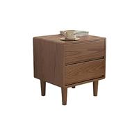 Scumlovy Modern Bedside Night Stand Narrow Side Table End with 2 Drawers 2-Tier for Bedroom Living Room Office Study Small Spaces Easy to Assemble Solid and Stable. (Color : Walnu