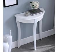 Scumlovy Modern Half Moon soild Console Table,Semi-Circular Decorative Sofa Table,Narrow Accent Table for Entryway, Front Hall, Hallway, Living Room(White)