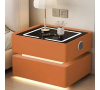 Scumlovy Nightstand Combination Lock,Nightstand With Light,Smart Night Stand Wireless Charging,Modern LED Light,Modern Bedside Table Sensor,Suitable For Offices, Bedrooms(Colo