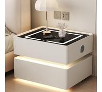 Scumlovy Nightstand Combination Lock,Nightstand With Light,Smart Night Stand Wireless Charging,Modern LED Light,Modern Bedside Table Sensor,Suitable For Offices, Bedrooms(Colo