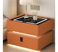 Scumlovy Nightstand Combination Lock,Nightstand With Light,Smart Night Stand Wireless Charging,Modern LED Light,Modern Bedside Table Sensor,Suitable For Offices, Bedrooms(Colo