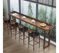 Scumlovy Wall Bar Table Narrow Long Table,Solid Wood Coffee Bar Tables,Rectangular Kitchen Table,The Wall for Balcony High Table,Modern Dining Table with railings(Stools Must be Purchased Separately)