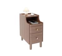 Scumlovy Wooden Modern Narrow Side Table Suitable for Small Space, Business Hotel Tall Storage Cabinet, Bedroom Drawer Bedside Table, Hotel, Bedroom, Living Room, Study Office (Color : Waln