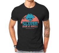 SCUMM BAR Retro Hip Hop Tshirt Monkey Island Game LeChuck Elaine Guybrush Style Streetwear Leisure T Shirt Male Tee Gift Idea Black