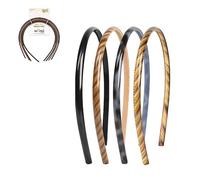 Scunci 3696601Z048 Effortless Beauty Skinny Plastic Headbands, Assorted Colors, 4 Pieces