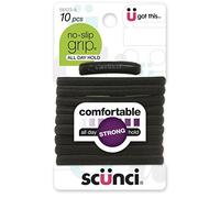 Scunci Large No Slip Elastics, Black, 10 pk