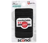 Scunci No-Damage Small Elastics, Black | 34-Count per pack | (1-Pack)
