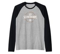 Scunthorpe North Lincolnshire England Coordinates Label 2C Raglan Baseball Tee