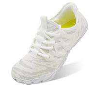 Scurtain Unisex Mens Womens Athletic Hiking Water Shoes Barefoot Aqua Shoes for Beach Swimming Hiking Boating Sailing, White, 8.5 Women/7 Men