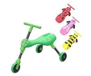 Scuttlebug 3-Wheel Foldable Ride-On Tricycle for 1+ Year Old Boys and Girls, Grasshopper Trike, Antennae Handlebar, Develop Your Toddler’s Balance and Motor Skills, Fun with No Surface Scratches
